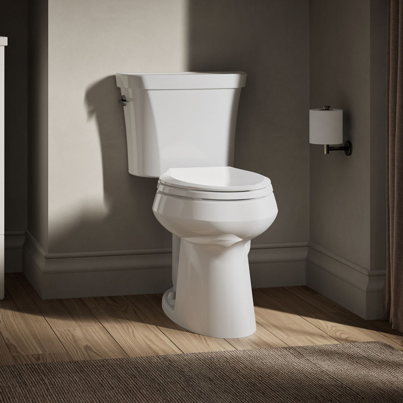 Highline™ 1.6 GPF Elongated Two-Piece toilet (Seat Not Included), Left-Hand, White