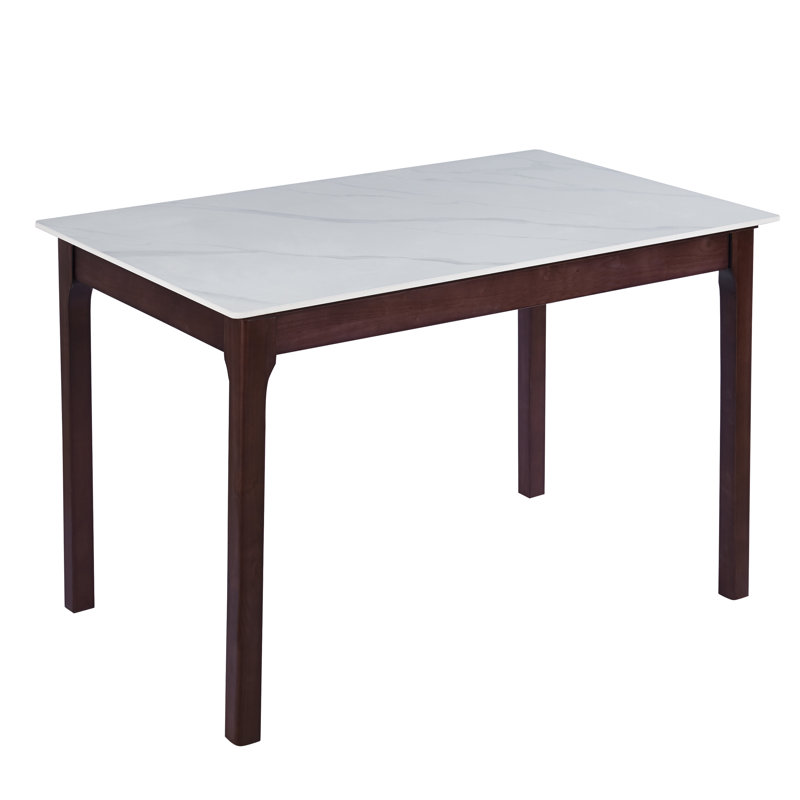 Table de salle à manger Mina, Bois d'hévéa brun, 62 po de largeur