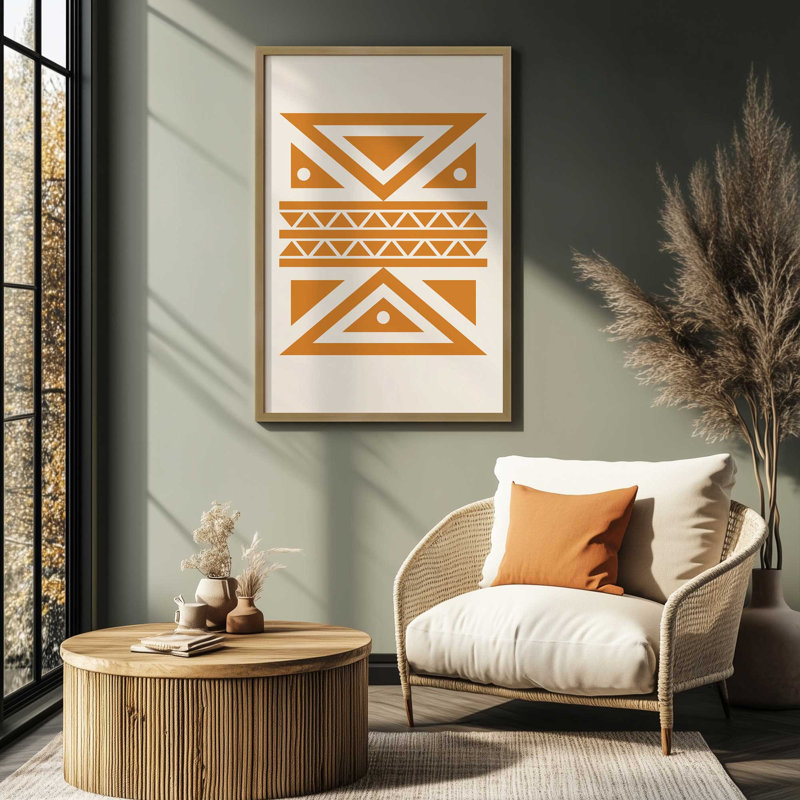 Motif tribal moderne imprimé III, H 15,25 po x l 12,25 po, Chrome poli