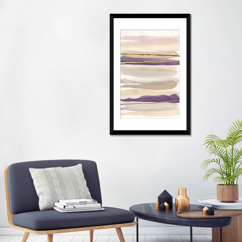 « gilded améthyste ii », reproduction d’art sur toile tendue, H 32 po x l 24 po x P 1 po, Papier beaux-arts encadré noir