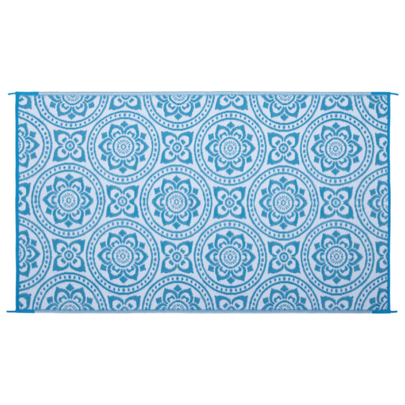 Dorchester Floral Doormat, 60" W x 96" L, Turquoise