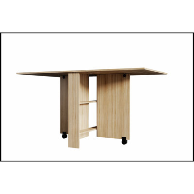 Table de salle à manger pliante, 2 tables de rangement et 2 plateaux de rangement, modèle de rangement en bois de poire fonctionnel