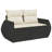Vidaxl Garden Sofa Set Black, Cream White PE Rattan Large