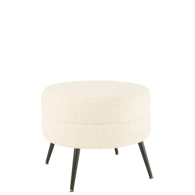Glore Solid Wood Accent Stool, White