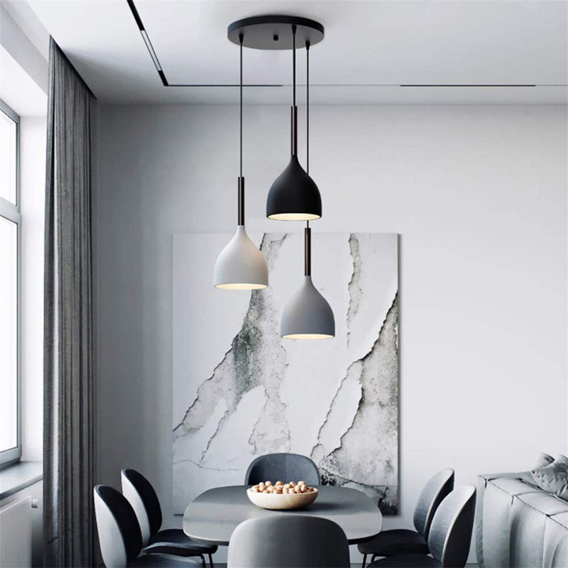 Artadius 3 - Light Black,White And Grey Kitchen Island Pendant