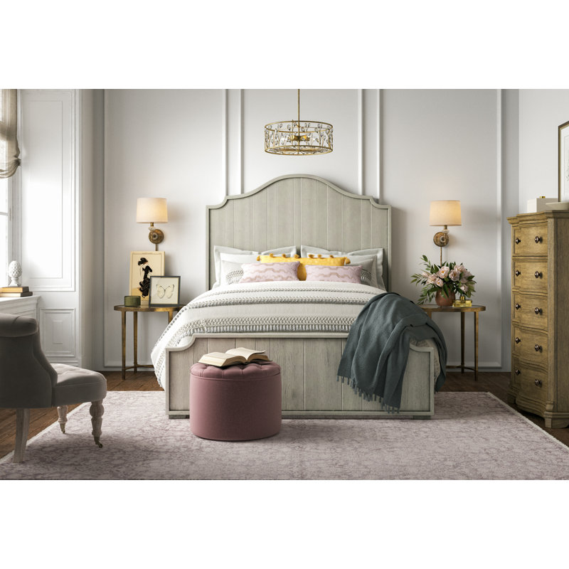 Alvin Velvet Ottoman, Mauve Velvet