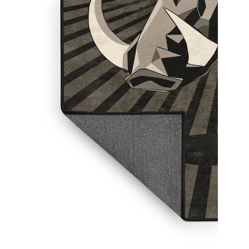 Tapis gris moelleux moelleux et moelleux à motif géométrique rustique Freshford, 5 x 7