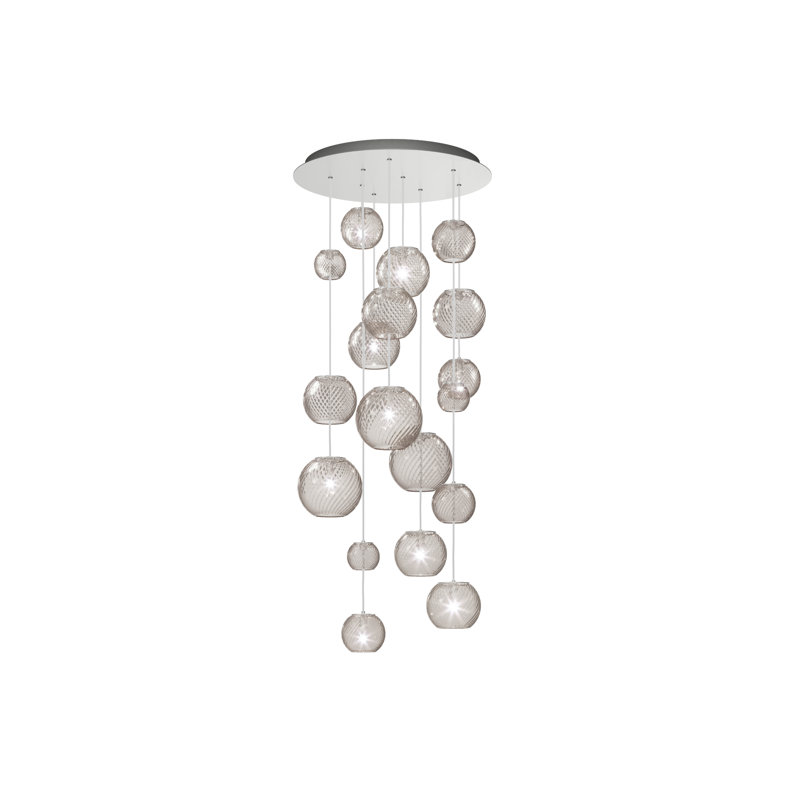 Oto 9 - Light Pendant, Smoky Striped, Satin Nickel