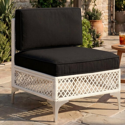 2-Piece Premium Wicker Patio Armless Chairs