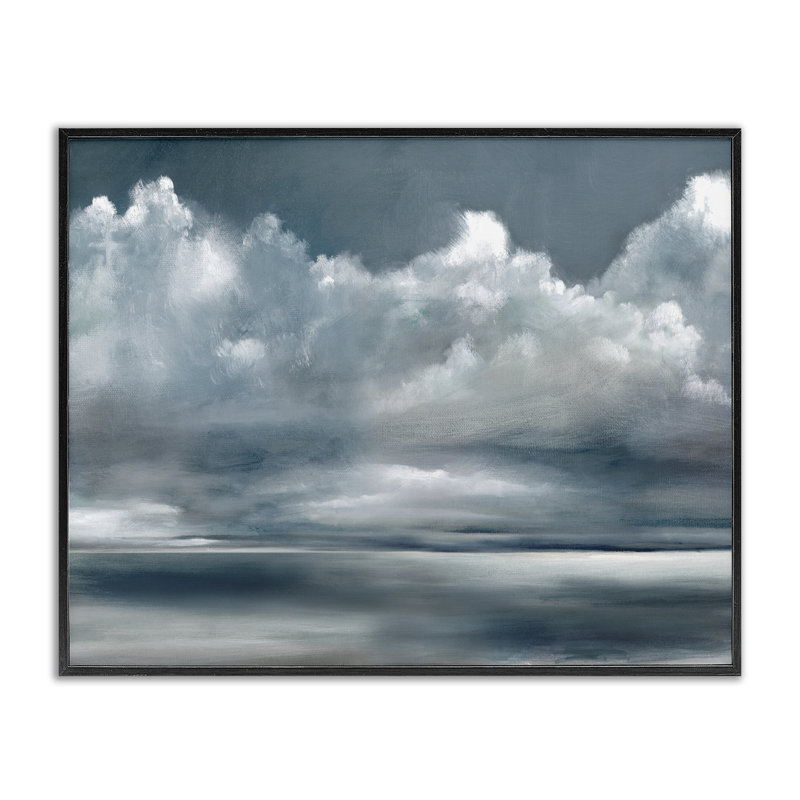 «Full Gray Storm Clouds», estampe numérique, conception de Ruane Manning, H 16 po x l 20 po, Giclée encadrée noir minuit