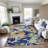 Premium Machine Washable Sykora AMF1481 Floral Rug-1638394670