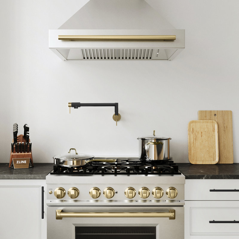 ZLINE Autograph Edition Gemini Pot Filler, Matte Black;Champagne Bronze