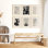 Art mural encadré, ensemble de décors de galerie, noir et brun clair, femme fleur, Monstera, formes abstraites, illustrations modernes, décoratives nordiques pour le salon, la chambre à coucher, le bureau
