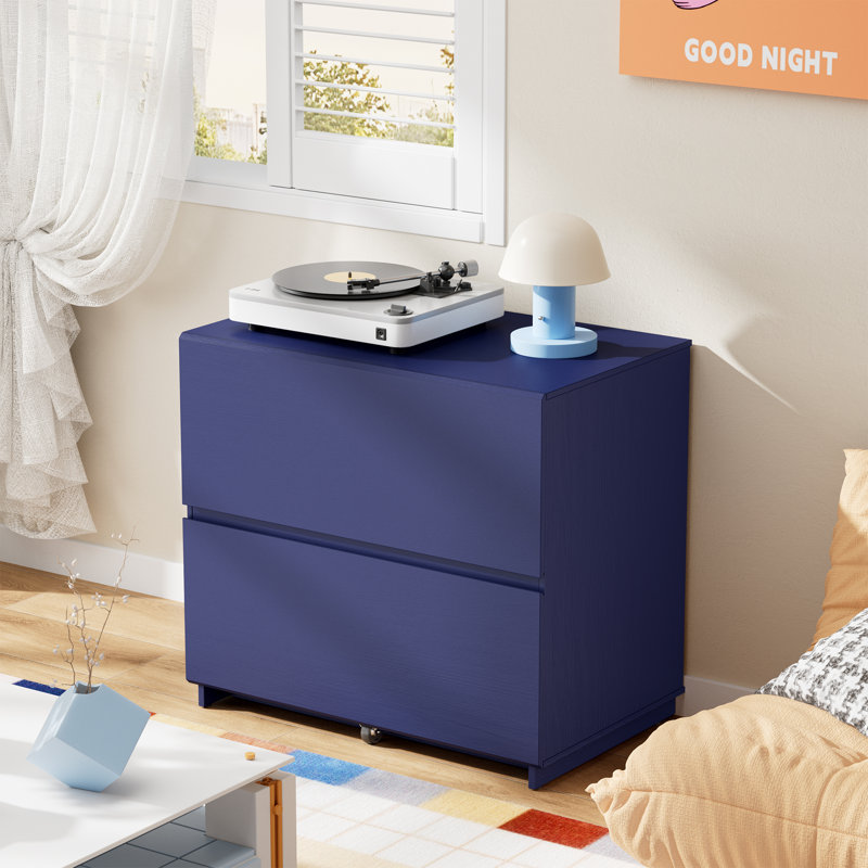 31.5"W 2-Drawer Lateral File Cabinet – Holds Letter/Legal Files, Anti-Tip For Home Office, Blue