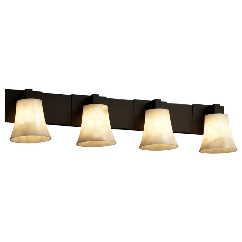 Éclairage pour meuble-lavabo 4 lumières Ainka, Bronze foncé