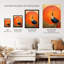 Wall Art Print Prominent Peacock Vibrant Oil Painting Orange Hilma af Klint Inspired Poster