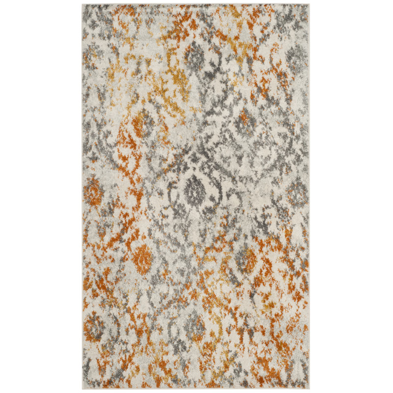 Christa Gray/Orange Rug, Rectangle 8' x 10'