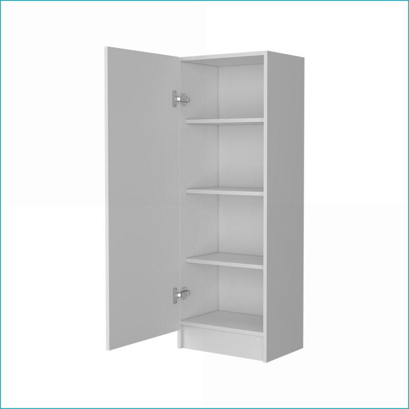 Garde-manger, porte simple avec 4 tablettes Miami | Moderne | Panneau de particules, mélamine