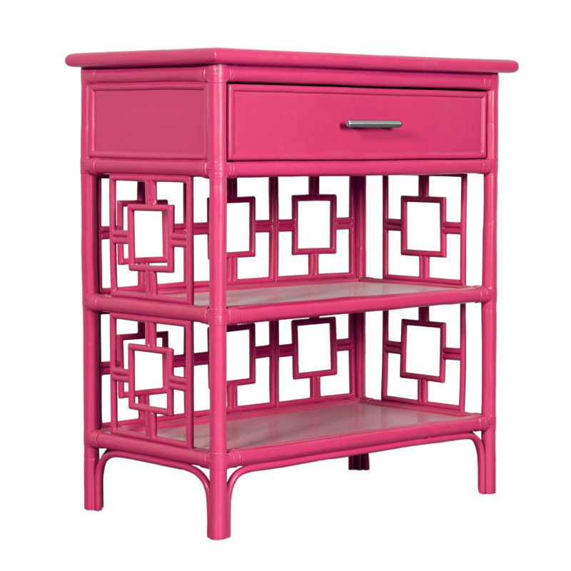 Sobe End Table with Storage, Hot Pink