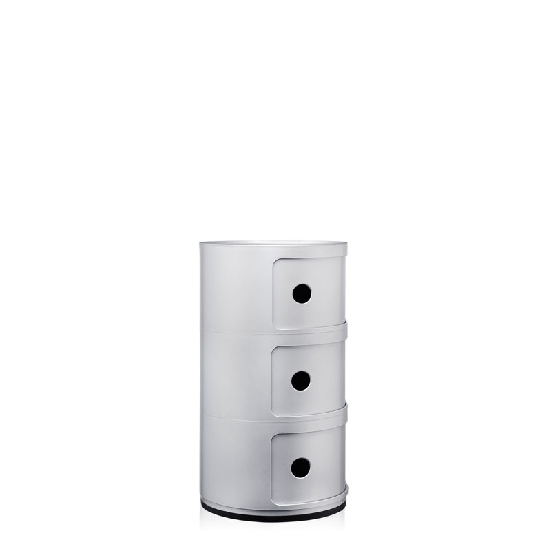 Componibili Round Modular Stacking Units, Silver, 3