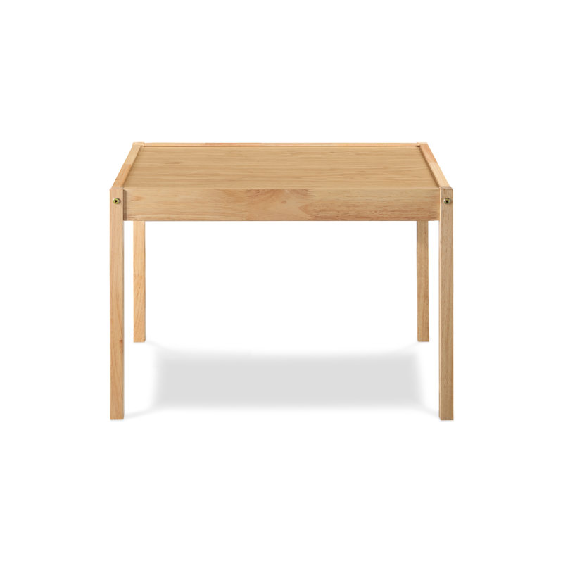 Natural Solid Wood Kids' Table and Chair Set - 3 Pieces