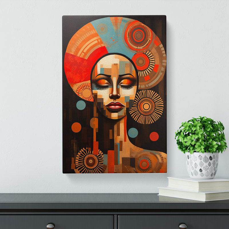 African Woman Dadaism Art No.2 - No Frame Print, 76cm H x 50cm W x 3cm D