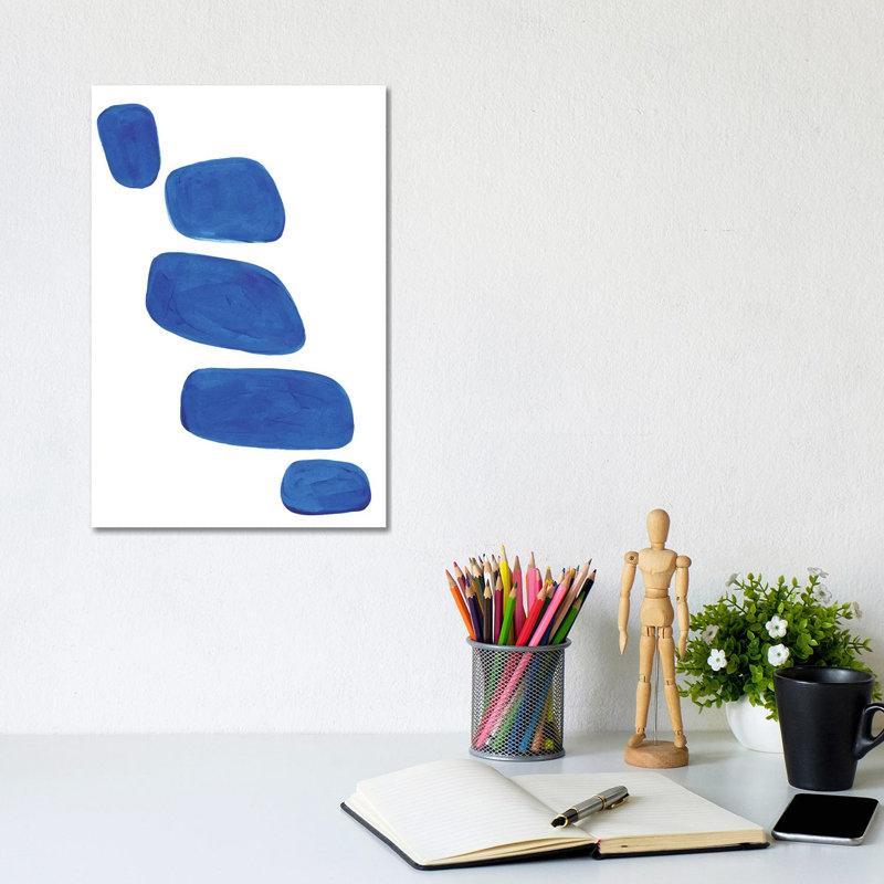 Ocean Blue Pebbles by EnShape - Wrapped Canvas Gallery-Wrapped Canvas Giclée, 20.32 cm H x 30.48 cm W