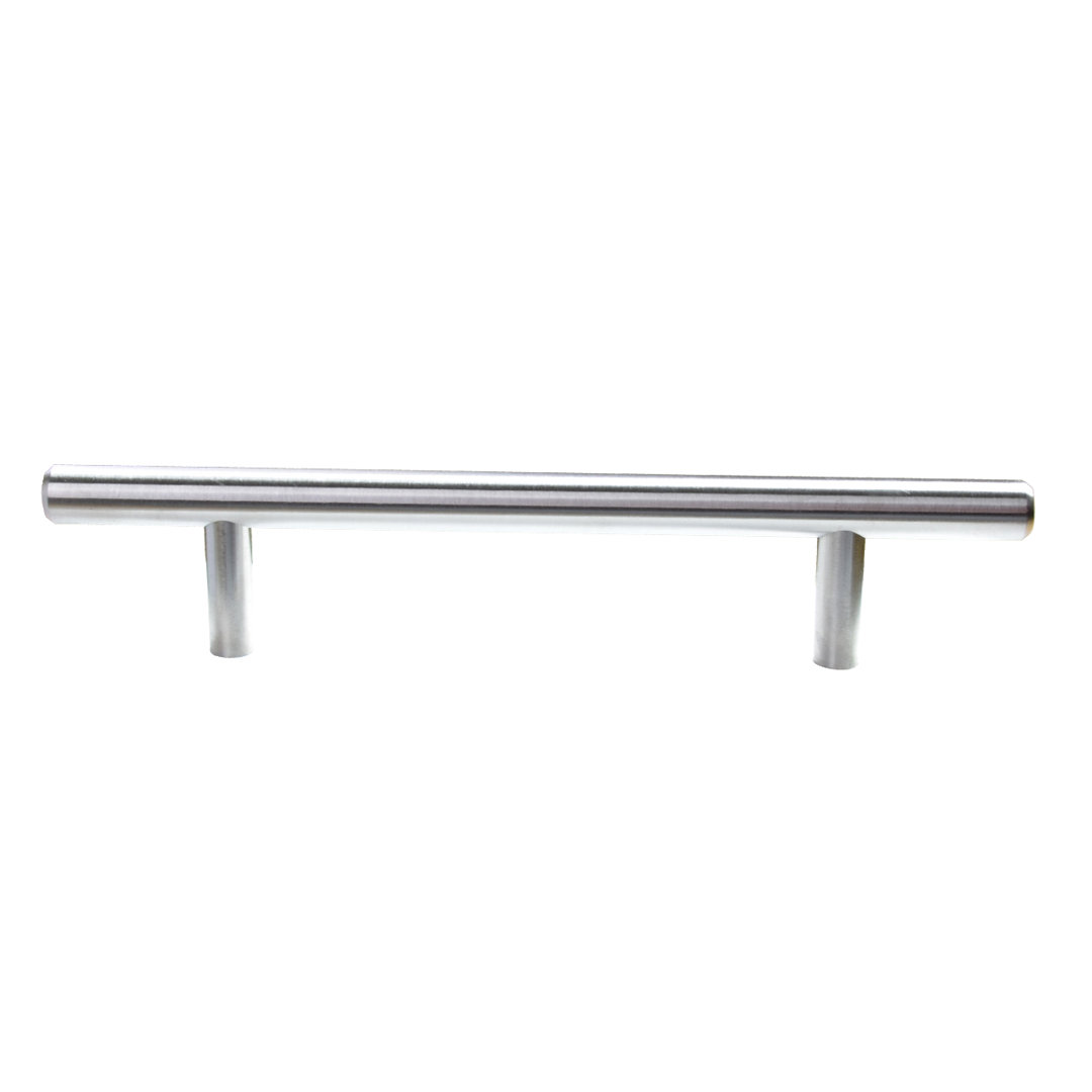 Stainless Steel Slim Modern Euro Cabinet Handle 4" Center to Center Bar Pull Multipack (Set of 10) South Main Hardware