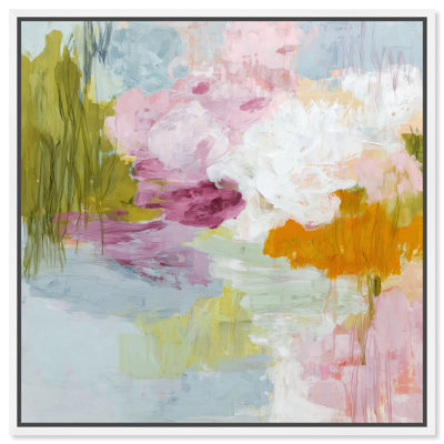 «Fresh Foliage», reproduction d'art sur toile encadrée par Art Remedy, cadre blanc, 30 x 30