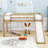 Twin Wood Low Loft Bed With Built-In Ladder And Slide-2126280287