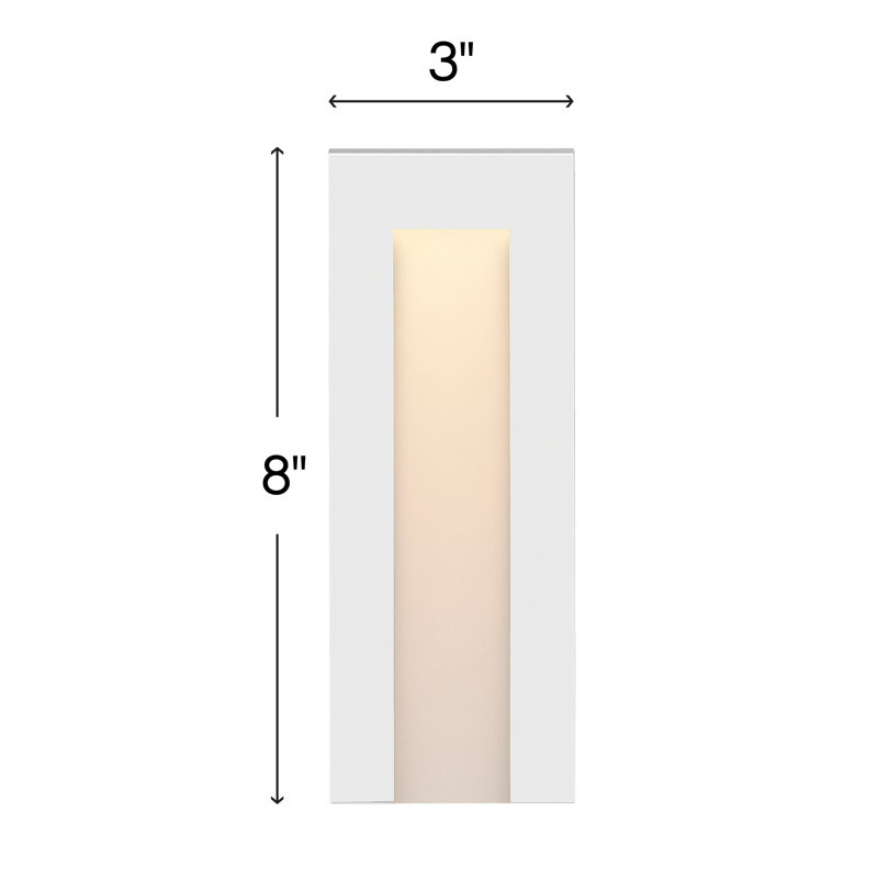 Taper Vertical Low Voltage Hardwire LED Deck Light, Satin White, 8" H x 3" W x 1.5" D