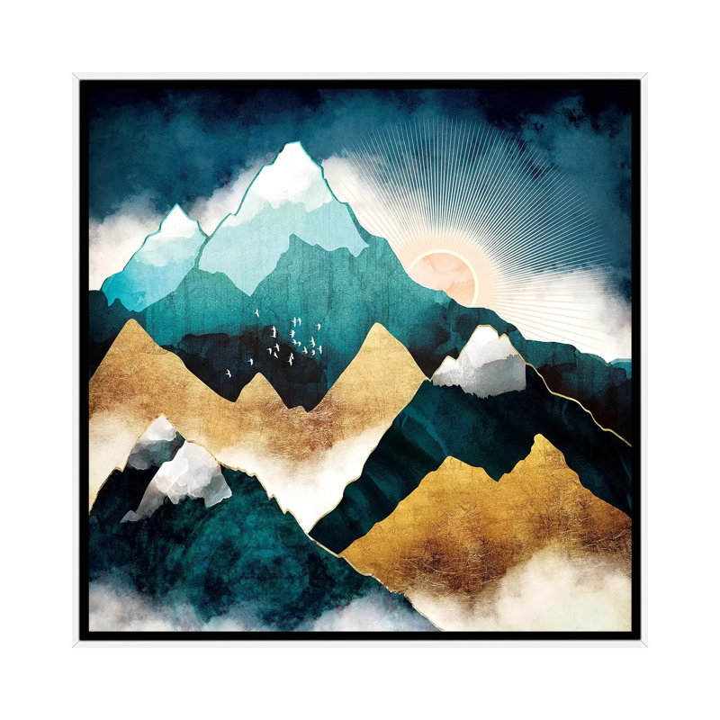 Jour - reproduction d'art graphique, Toile blanche encadrée, Aucun mat, H 26 po x l 26 po x P 1,5 po