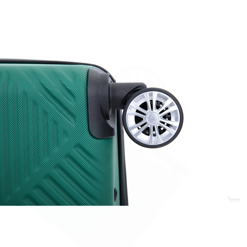 Ensemble de valises 2 pièces, valise légère en ABS, roulettes (20/14) vert foncé
