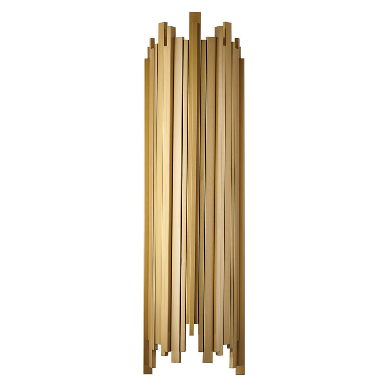 Applique murale 2 lumières en acier inoxydable doré Haga