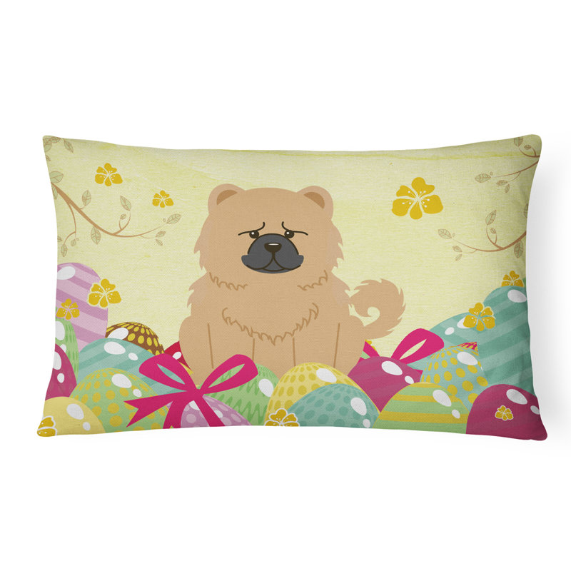 Coussin lombaire chow chow pâques œufs, Crème