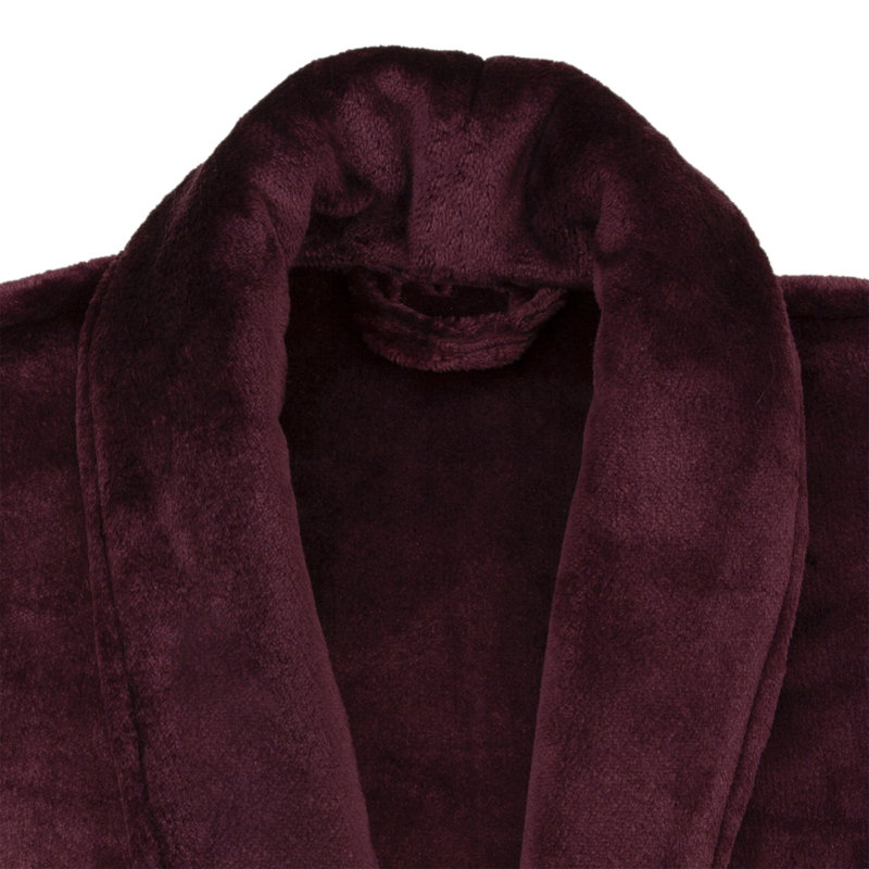 Peignoir mi-mollet en velours avec poches, Figue