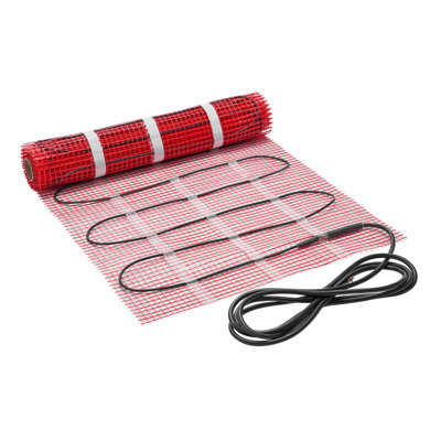15 sqft Self-Adhesive Radiant Floor Heating Mat System with Programmable GFCI Thermostat - DIY Underfloor Electric Heat for Tile, Stone & Laminate