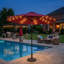 Parasol de patio avec 32 lumières DEL solaires, inclinable et manivelle pour jardin, terrasse, cour et piscine-912379543-912379536
