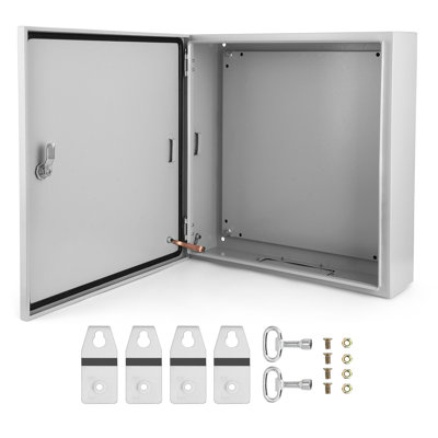 NEMA 4X/IP66 Steel Junction Box Electrical Enclosure - Waterproof Dustproof Indoor/Outdoor - Lockable Door, Mounting Plate - Multiple Sizes