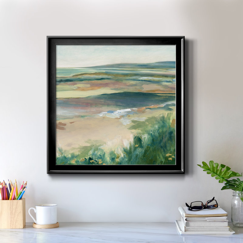 Sea Reflections - Peinture sur toile encadrée, H 34,5 po x l 34,5 po x P 1,5 po, Toile avec cadre noir