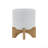 5" CHEVRON PLANTER W/ STAND, WHITE