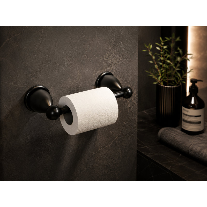 Porte-papier hygiénique mural pour salle de bain - Distributeur de papier hygiénique peu encombrant, Noir
