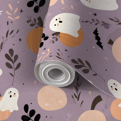 Peel and Stick Wallpaper Contact Paper Modern Halloween Soft Ghosts Self Adhesive and Removable 17.7in x 118in(45x300cm)
