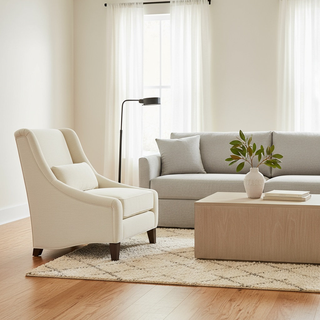Adriana Cotton Armchair, Cream Cotton