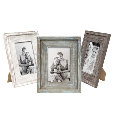 Theresea Wood Matte Picture Frame - Set of 3 with Mat