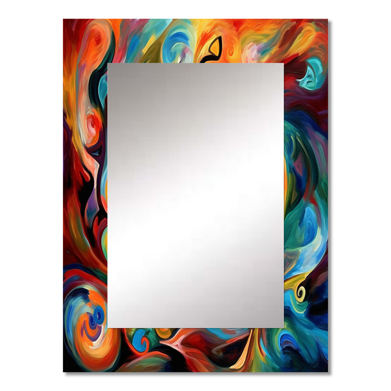 Exploration de la liquidité abstraite jaune II - miroir à encre liquide, miroir mural moderne unique, impression d'art en métal