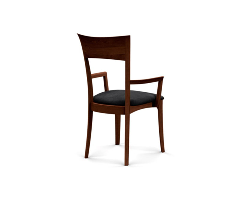 Ingrid Upholstered Arm Chair, Cognac Cherry, Microseude Onyx
