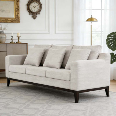 Modern 3-seat Sofa with Wooden Legs