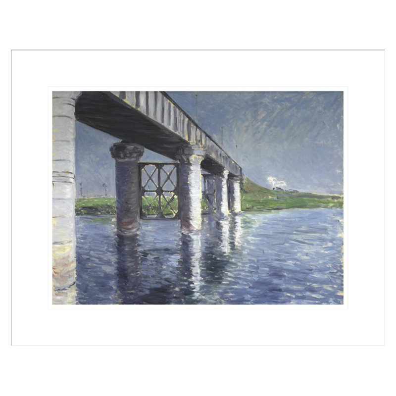 La seine et le pont de chemin de fer à Argenteuil (La seine et le pont du chemin de fer d'Argenteuil) par Gustave Caillebotte - Estampe numérique