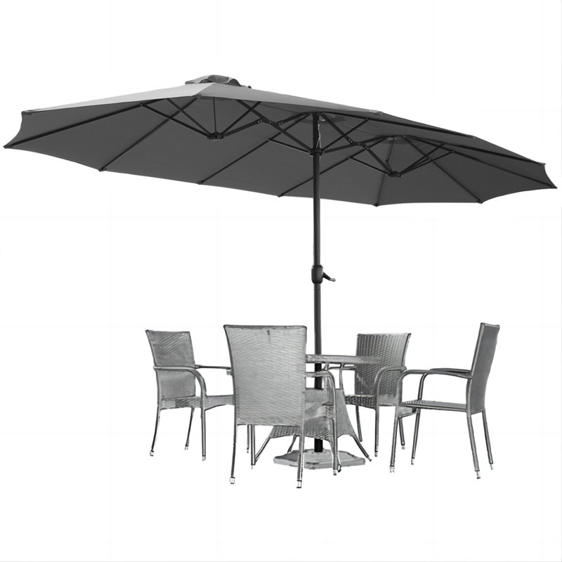 Parasol de marché rectangulaire Crosspointe 180', Gris